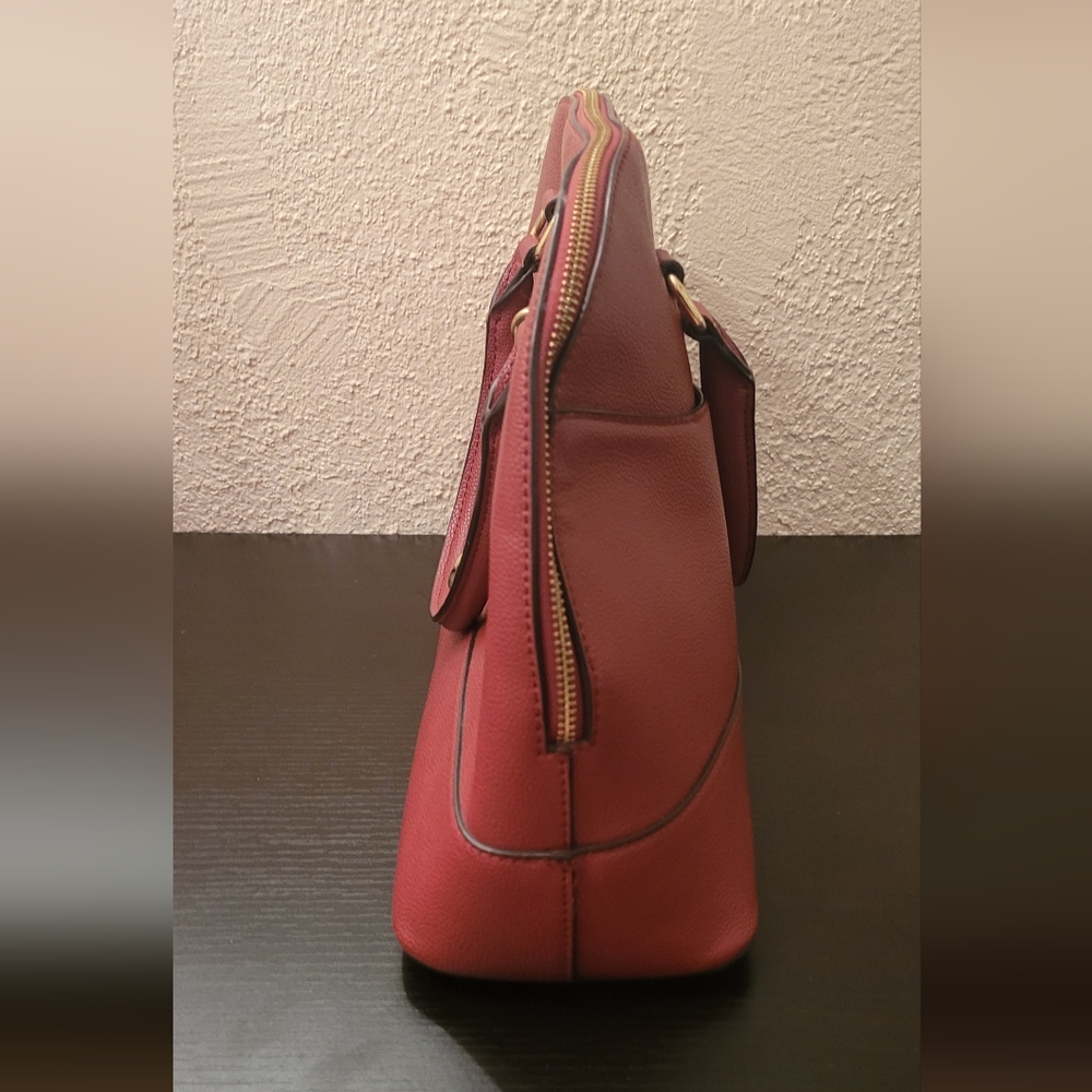 Anne Klein Women's Handbag Dome Satchel Red - Picture 3 of 10